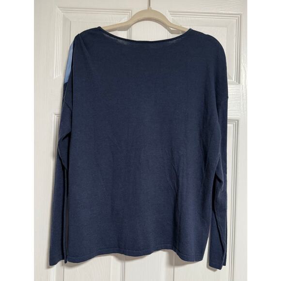 Chico's New Women's Floral Indigo Hope Pullover Sweater  Size 2/Large - Picture 10 of 14